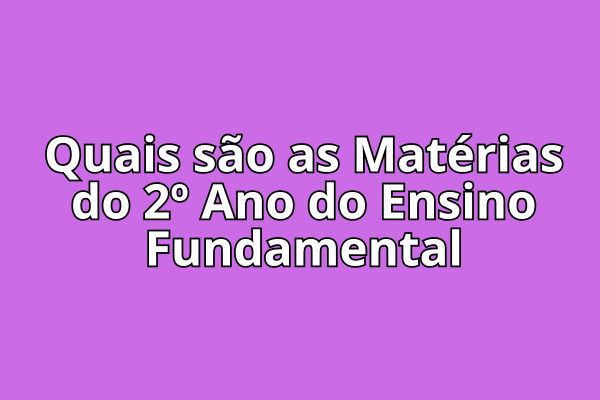 Quais são as Matérias do 2º Ano do Ensino Fundamental?