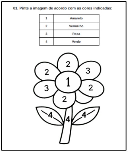 atividade para alunos com autismo colorir flor