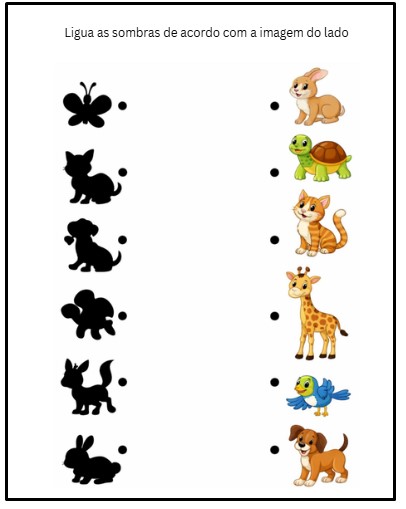 atividade para alunos com autismo sombras