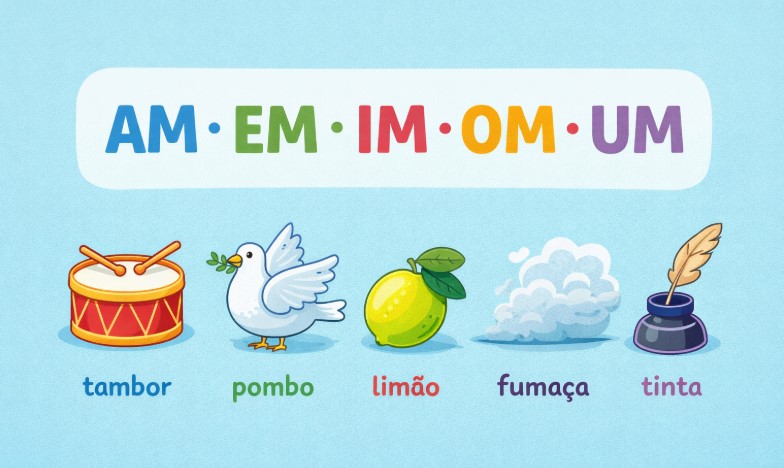 atividade com am em im om um