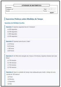15 Exercícios de Matemática 6° Ano Sobre Medidas de Tempo