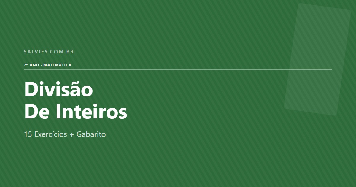 capa doartigo exercícios de divisão de inteiros 7 ano
