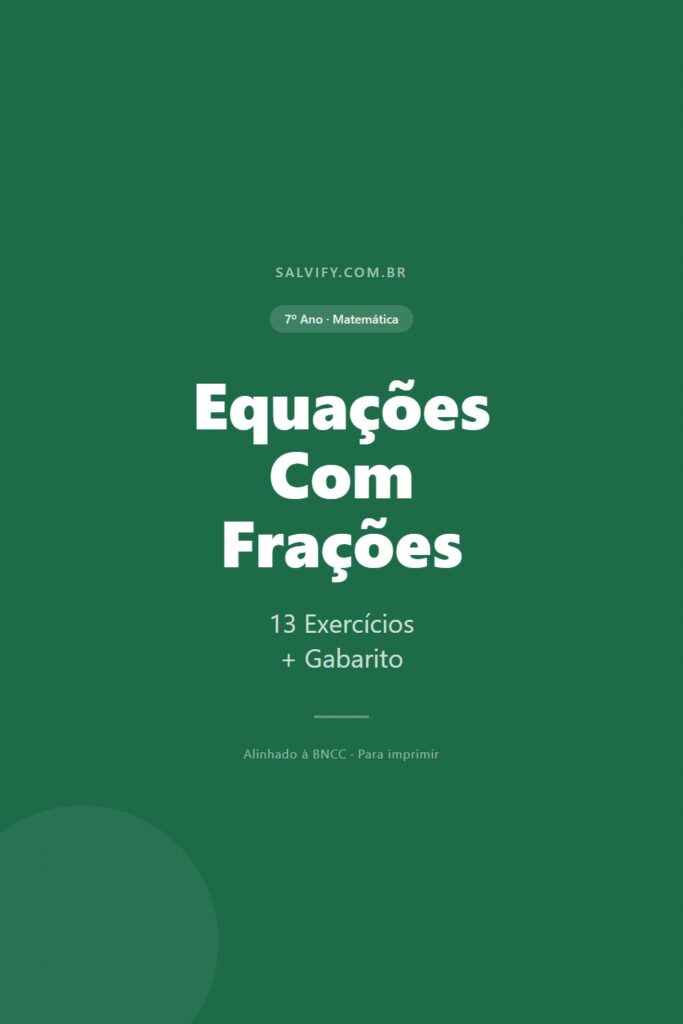 exercícios de equações com frações 7 ano pinterest exercícios matemática