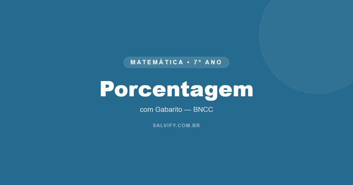 exercícios de porcentagem 7º ano