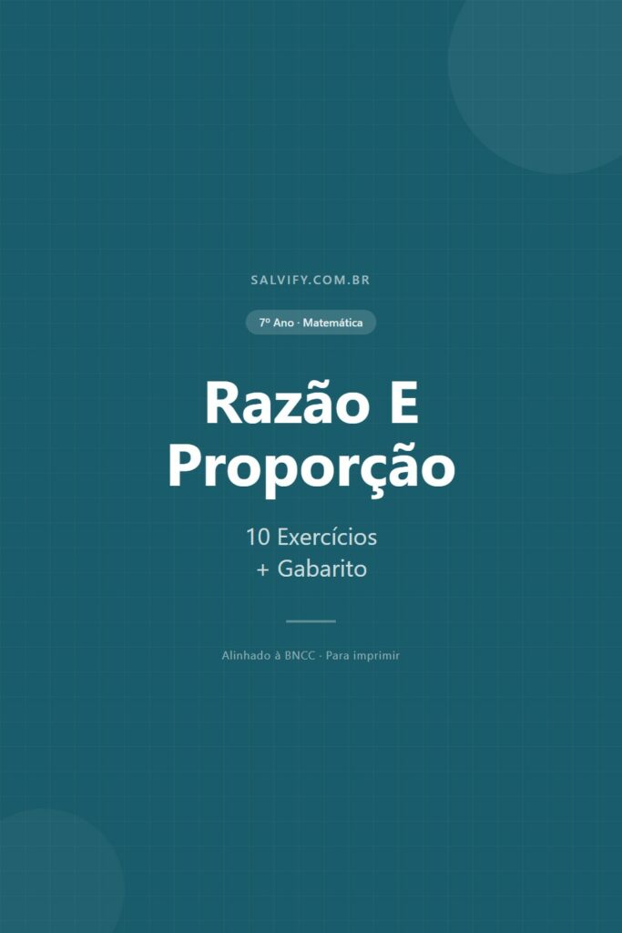 exercícios de razão e proporção 7 ano pinterest exercícios matemática