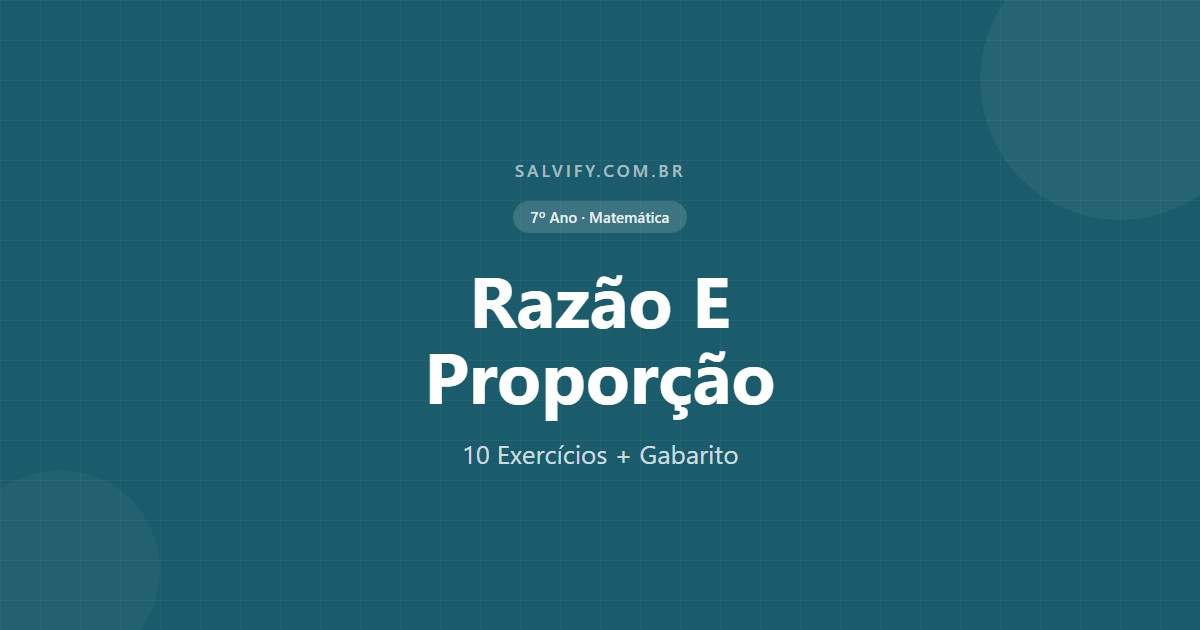 capa exercícios de razão e proporção 7 ano