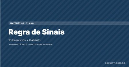 10 Atividades de Matemática 7º Ano De Regra De Sinais para Baixar