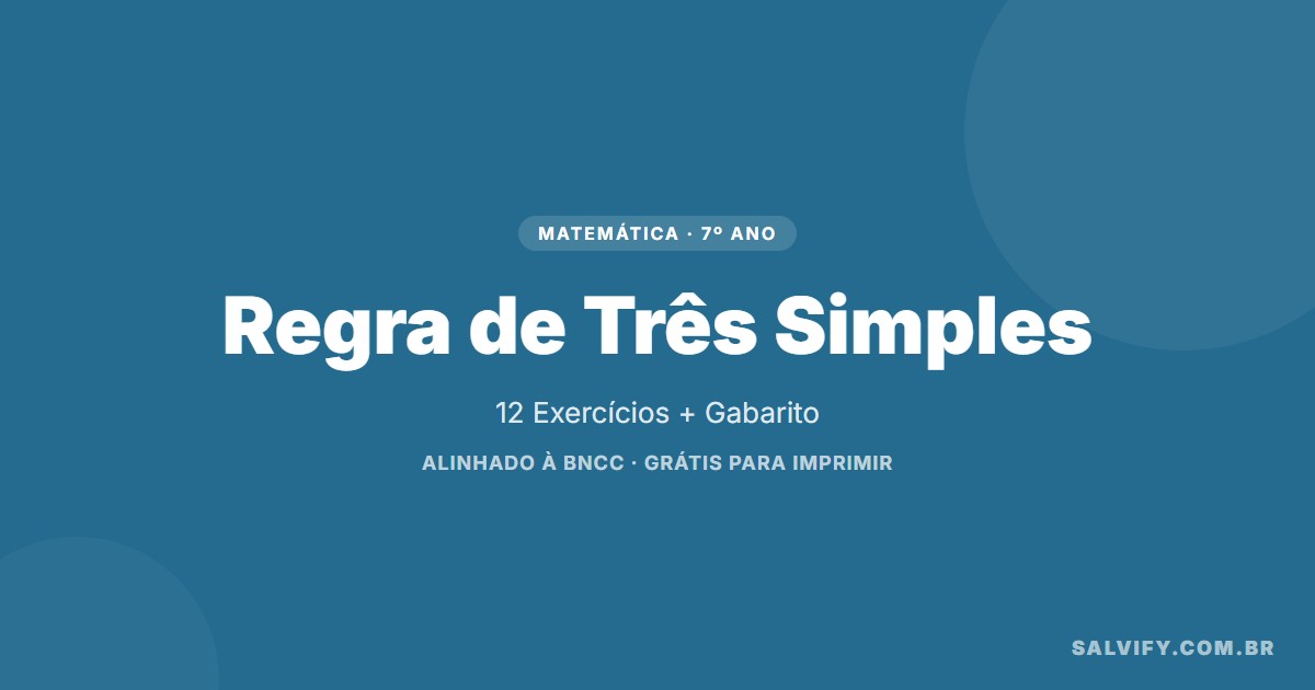 capa exercícios de regra de três simples 7º ano