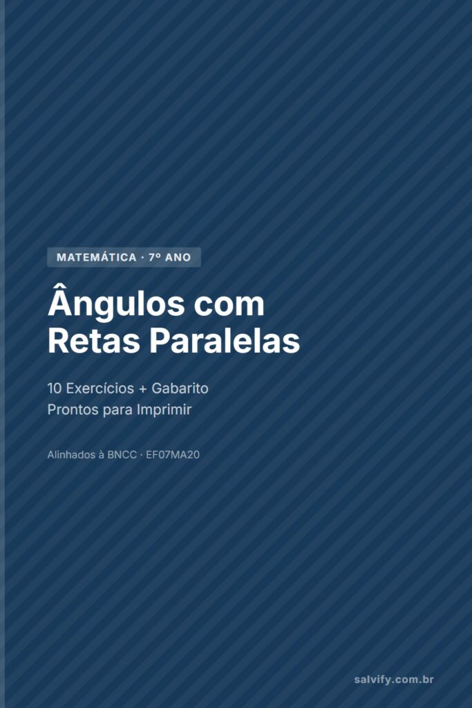 ângulos com retas paralelas 7º ano pinterest exercícios matemática