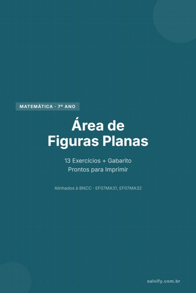 área de figuras planas 7º ano pinterest exercícios matemática