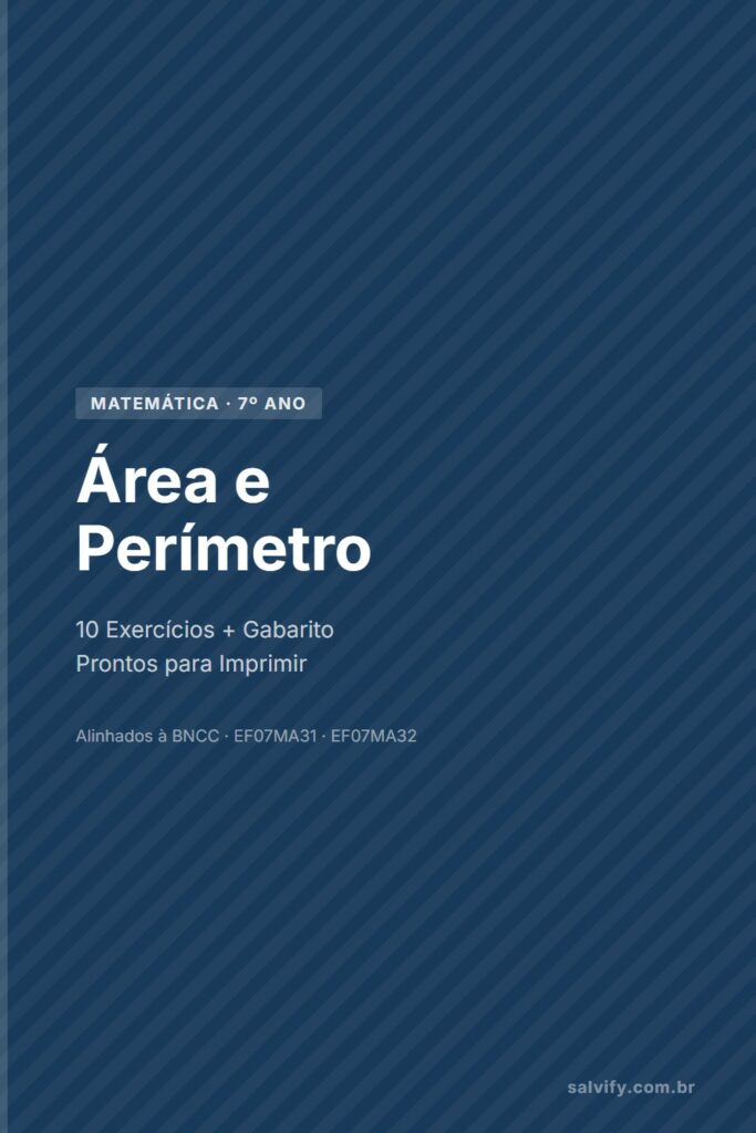 área e perímetro 7º ano pinterest exercícios matemática