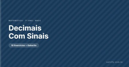 10 Atividades de Matemática 7º Ano Decimais Com Sinais