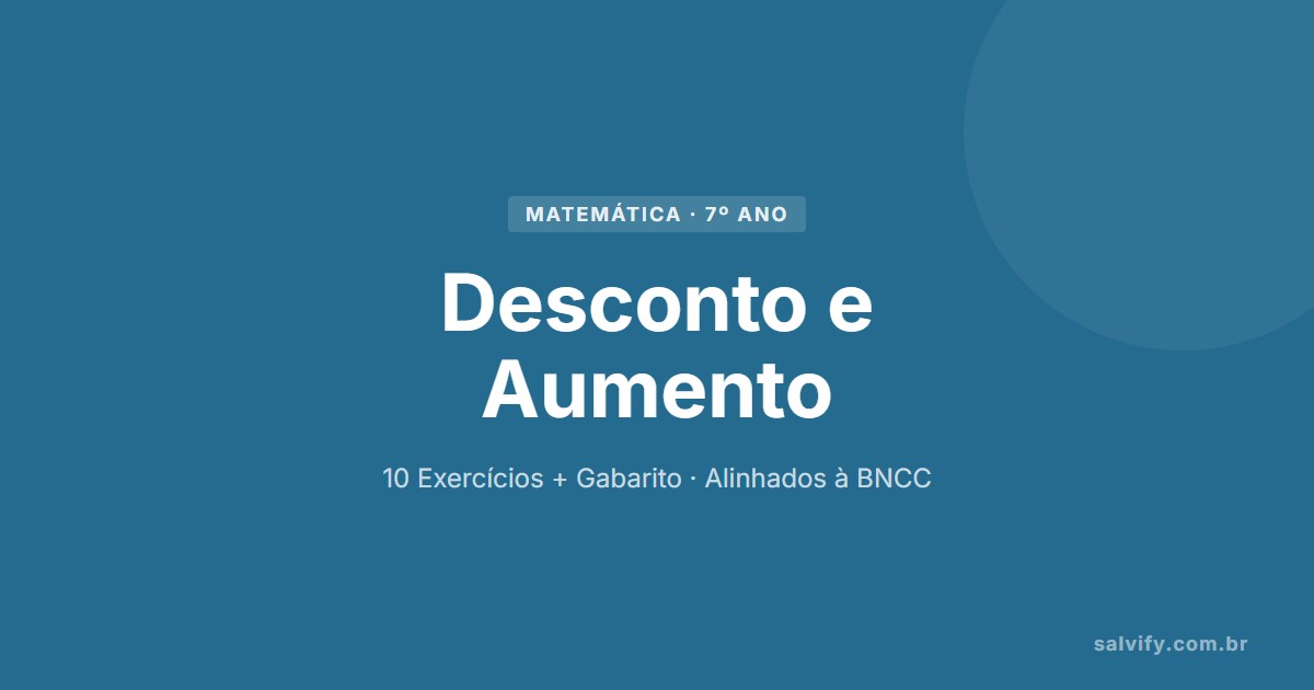 desconto e aumento 7º ano