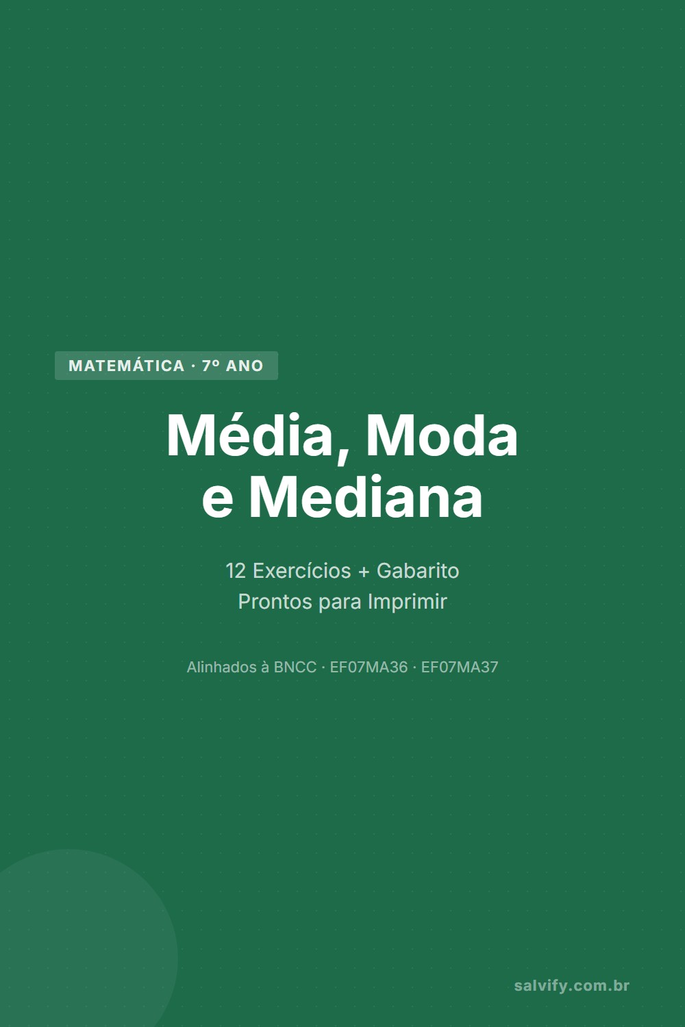 12 Atividades de Matemática 7° Ano Sobre Média, Moda e Mediana De ...