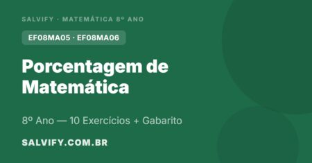 10 Atividades de Matemática 8° Ano Sobre Porcentagem