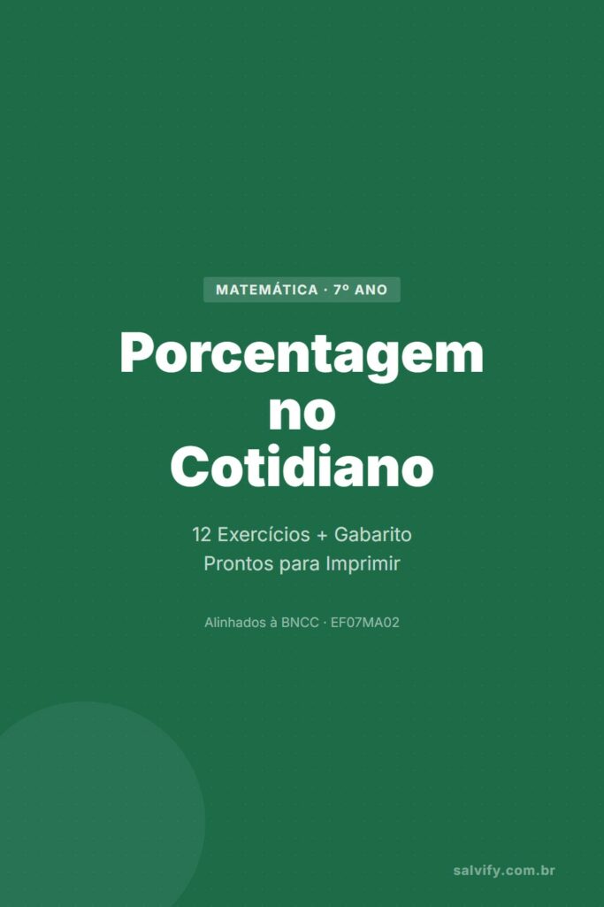 porcentagem no cotidiano 7º ano pinterest exercícios matemática