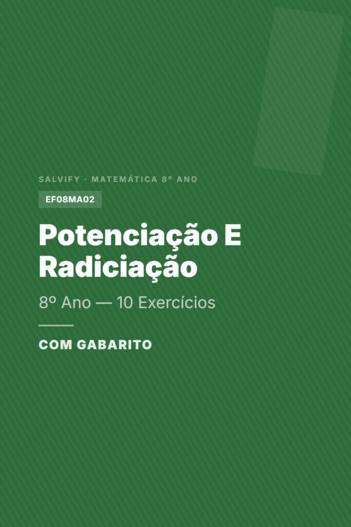 exercícios de potenciação e radiciação 8º ano pinterest exercícios matemática