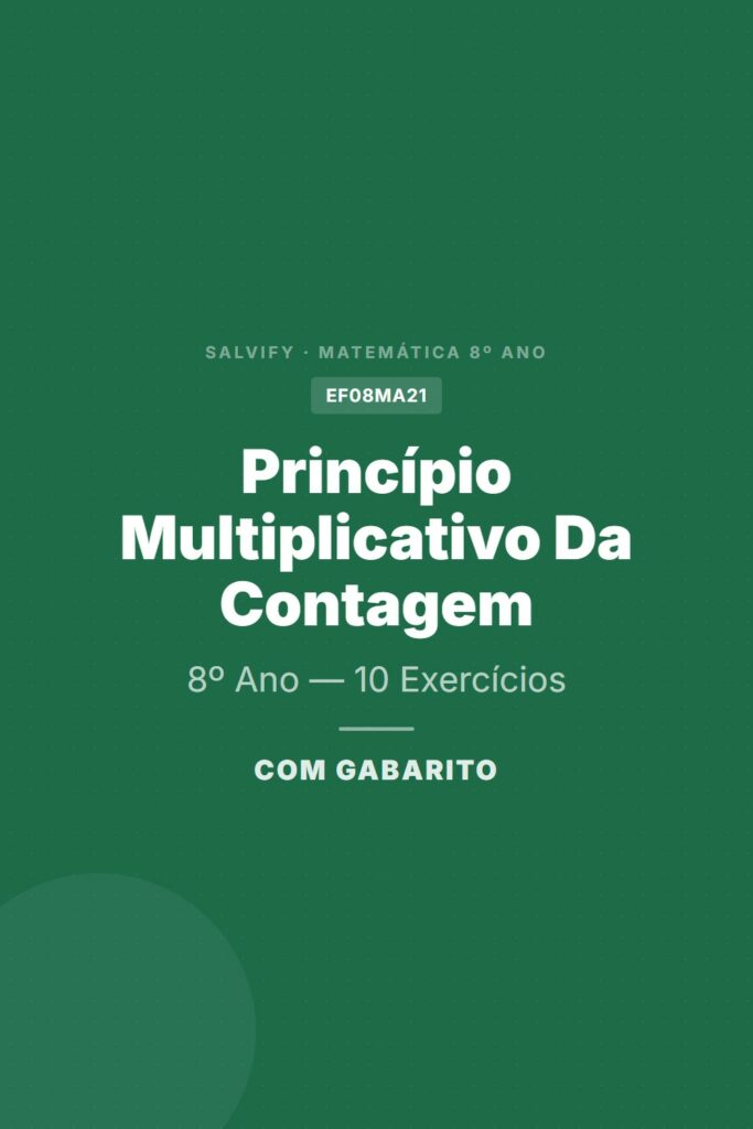 exercícios princípio multiplicativo da contagem 8º ano pinterest exercícios matemática