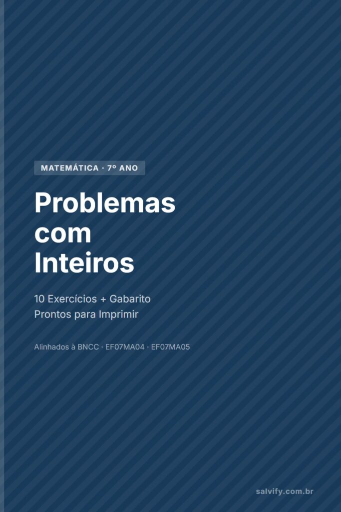 problemas com inteiros 7º ano pinterest exercícios matemática