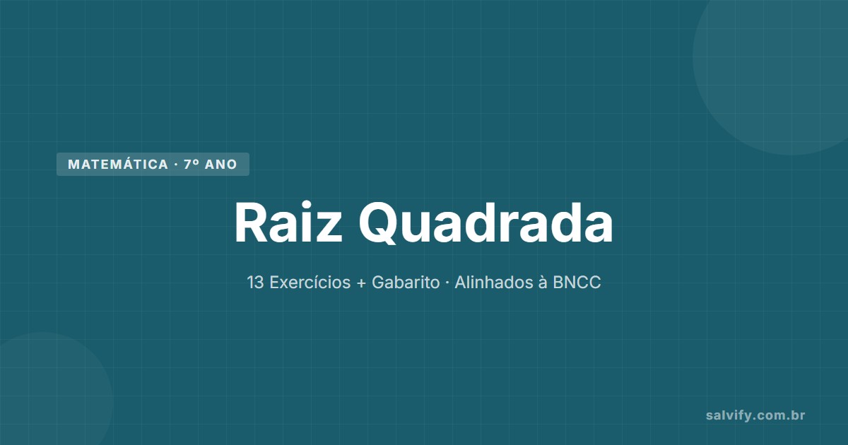 raiz quadrada 7º ano