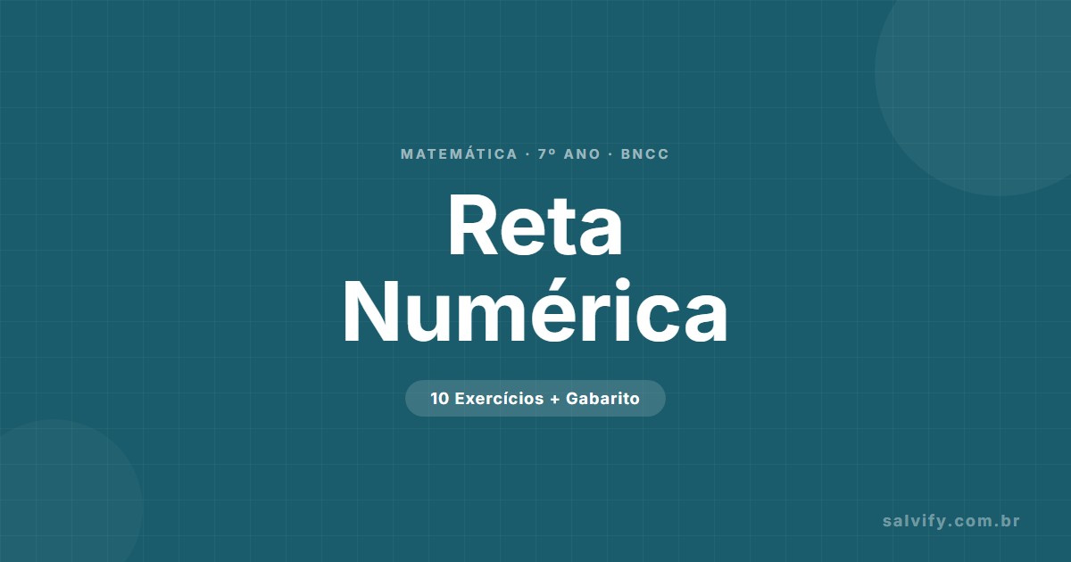 exercícios de reta numérica 7º ano