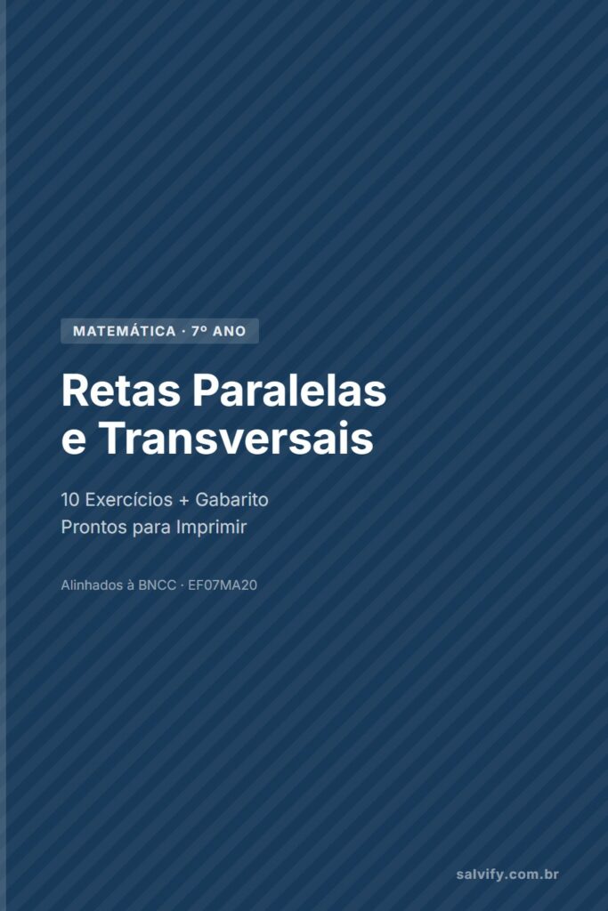 retas paralelas e transversais 7º ano pinterest exercícios matemática