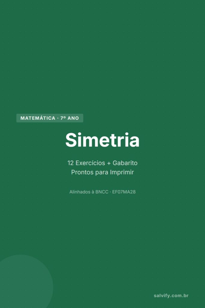 simetria 7º ano pinterest exercícios matemática