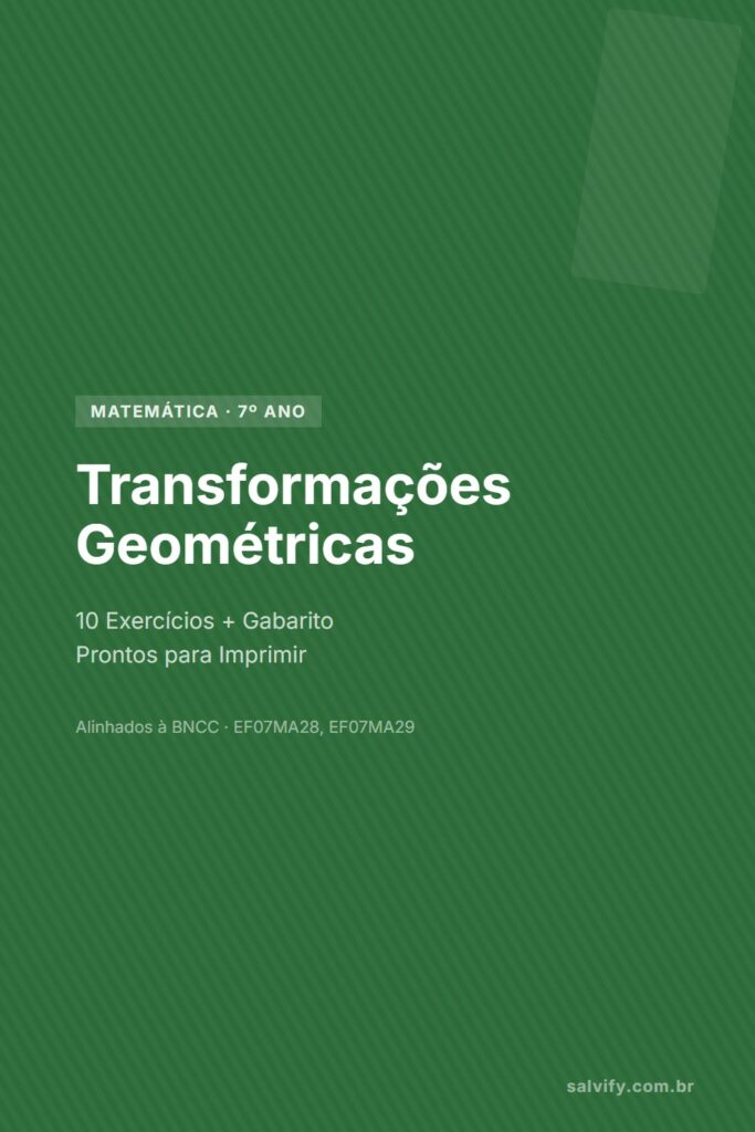 transformações geométricas 7º ano pinterest exercícios matemática