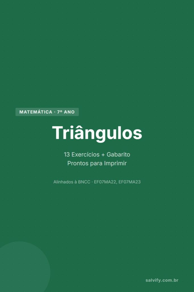 triângulos 7º ano pinterest exercícios matemática